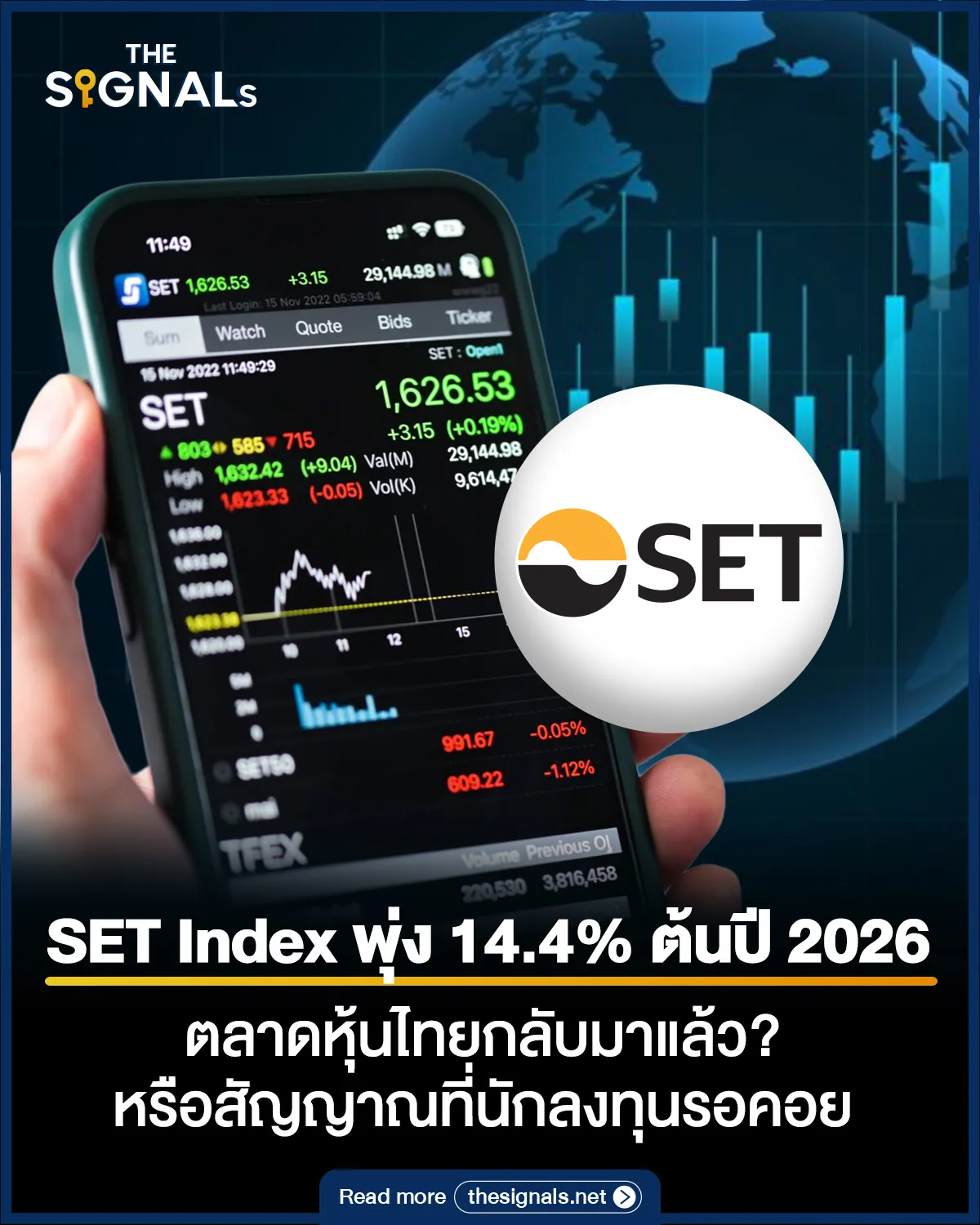 SET Index พุ่ง 14.4% ต้นปี 2026 ตลาดหุ้นไทยกลับมาแล้ว? หรือสัญญาณที่นักลงทุนรอคอย