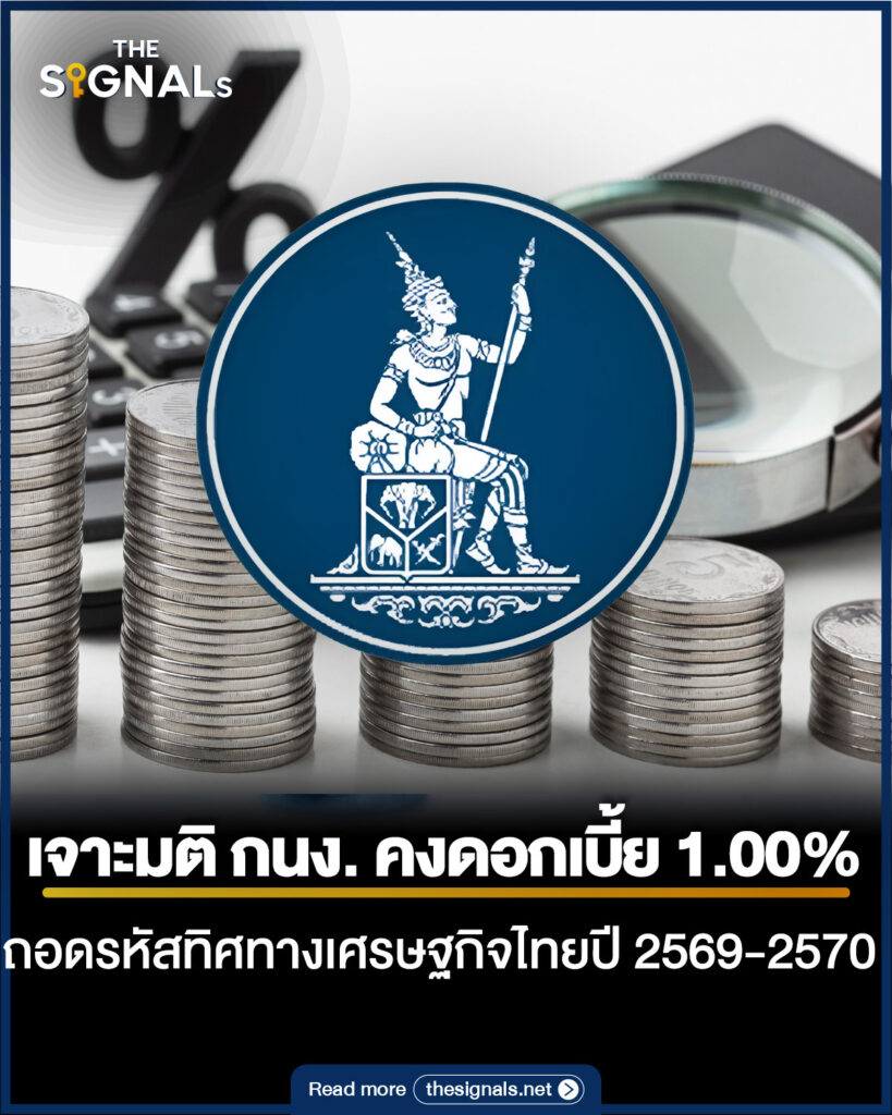 เจาะลึกมติ กนง. คงดอกเบี้ย 1.00% ถอดรหัสทิศทางเศรษฐกิจไทยปี 2569-2570 เจาะลึกมติ กนง. คงดอกเบี้ย 1.00% ถอดรหัสทิศทางเศรษฐกิจไทยปี 2569-2570