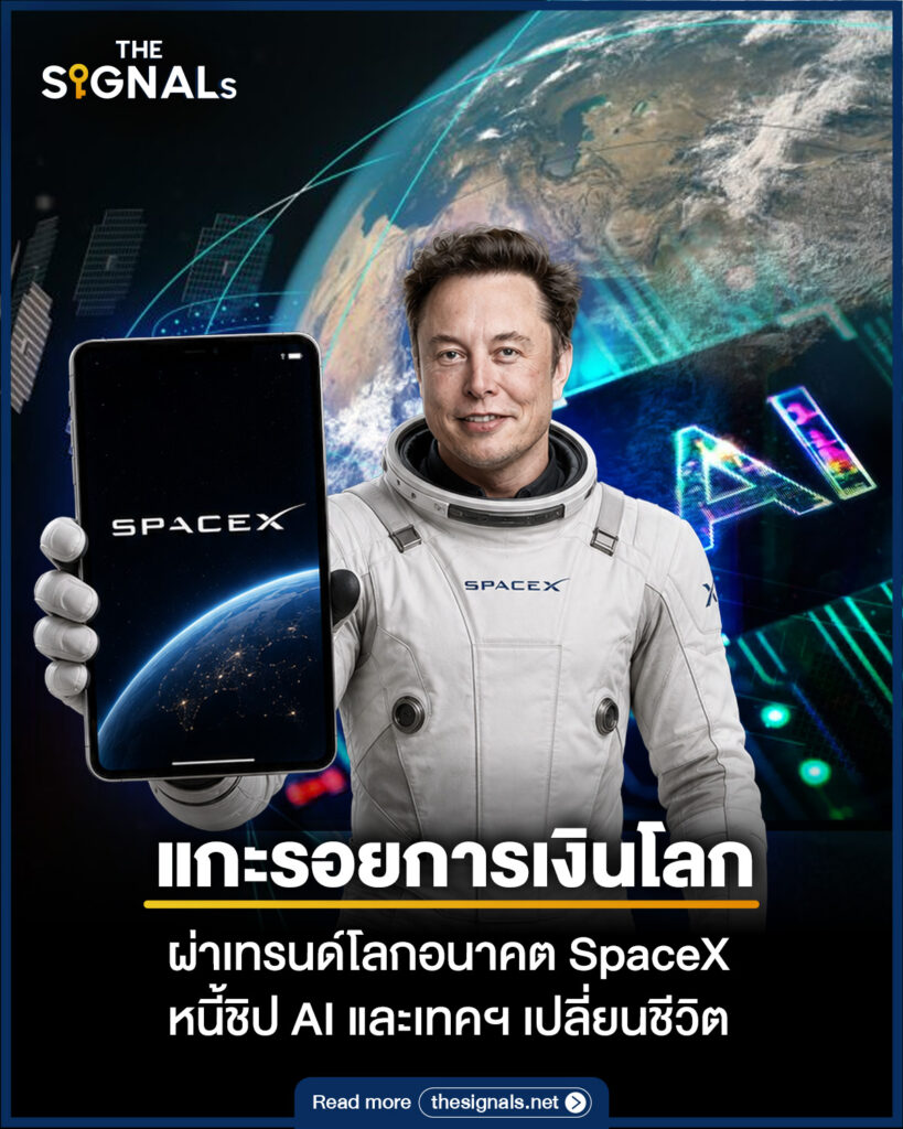 แกะรอยการเงินโลก ผ่าเทรนด์โลกอนาคต SpaceX หนี้ชิป AI และเทคฯ เปลี่ยนชีวิต แกะรอยการเงินโลก ผ่าเทรนด์โลกอนาคต SpaceX หนี้ชิป AI และเทคฯ เปลี่ยนชีวิต