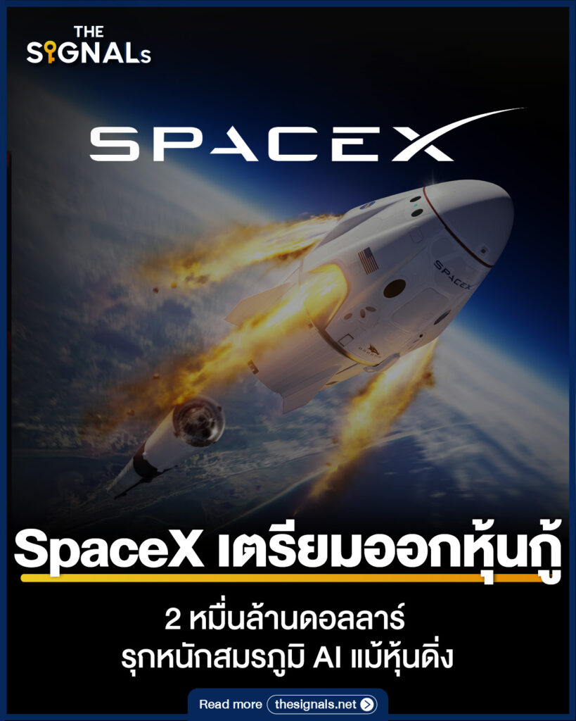 SpaceX เตรียมออกหุ้นกู้ 2 หมื่นล้านดอลลาร์ รุกหนักสมรภูมิ AI แม้หุ้นดิ่ง SpaceX เตรียมออกหุ้นกู้ 2 หมื่นล้านดอลลาร์ รุกหนักสมรภูมิ AI แม้หุ้นดิ่ง