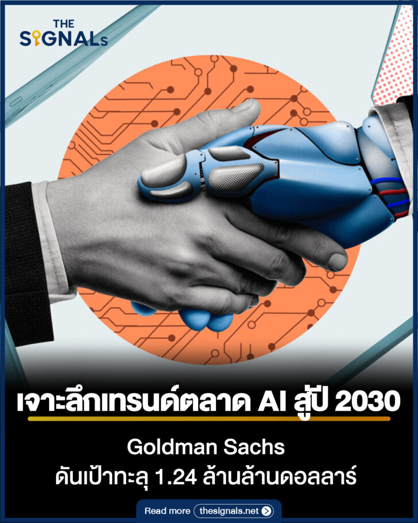 เจาะลึกเทรนด์ตลาด AI สู่ปี 2030 Goldman Sachs ดันเป้าทะลุ 1.24 ล้านล้านดอลลาร์ เจาะลึกเทรนด์ตลาด AI สู่ปี 2030 Goldman Sachs ดันเป้าทะลุ 1.24 ล้านล้านดอลลาร์