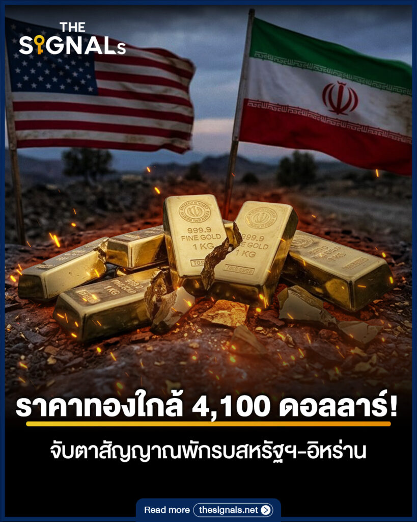 ราคาทองใกล้ 4100 ดอลลาร์! จับตาสัญญาณพักรบสหรัฐฯ-อิหร่าน