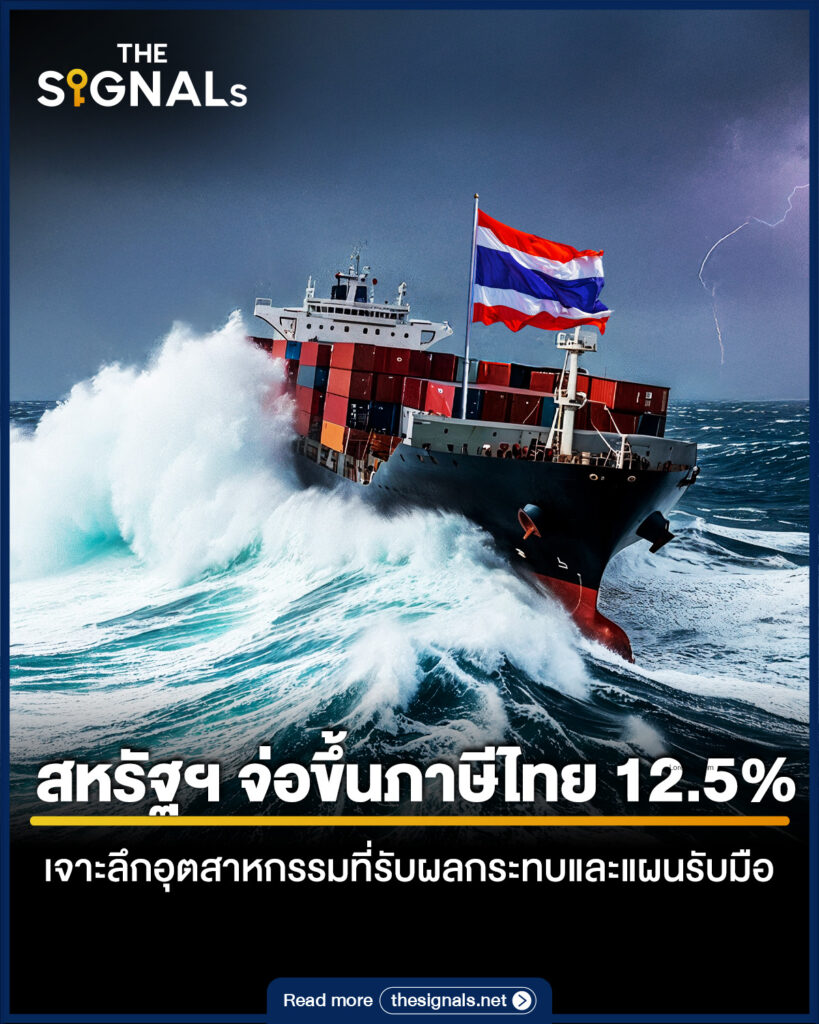 สหรัฐฯ จ่อขึ้นภาษีไทย 12.5% เจาะลึกอุตสาหกรรมที่รับผลกระทบและแผนรับมือ สหรัฐฯ จ่อขึ้นภาษีไทย 12.5% เจาะลึกอุตสาหกรรมที่รับผลกระทบและแผนรับมือ